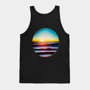 Pacific Sunset Ocean Wave Scene - Sea Life Tank Top